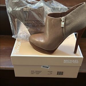 Michael Kors Brown Heeled Ankle Boots